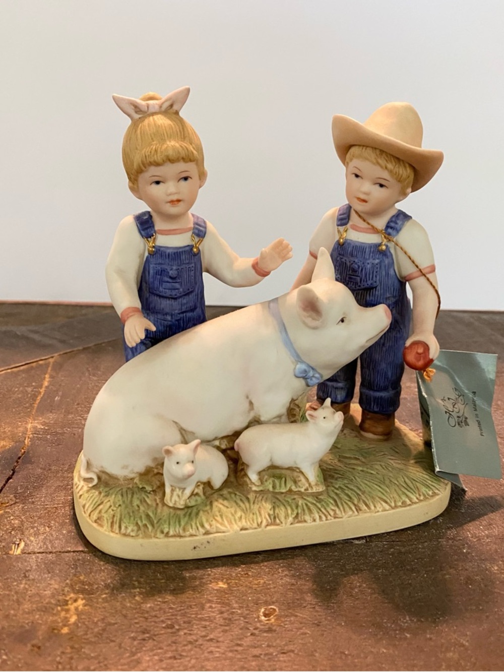 Homco Days “Prize Pig” Figurine #8813 Debbie Danny Home Interiors 1985